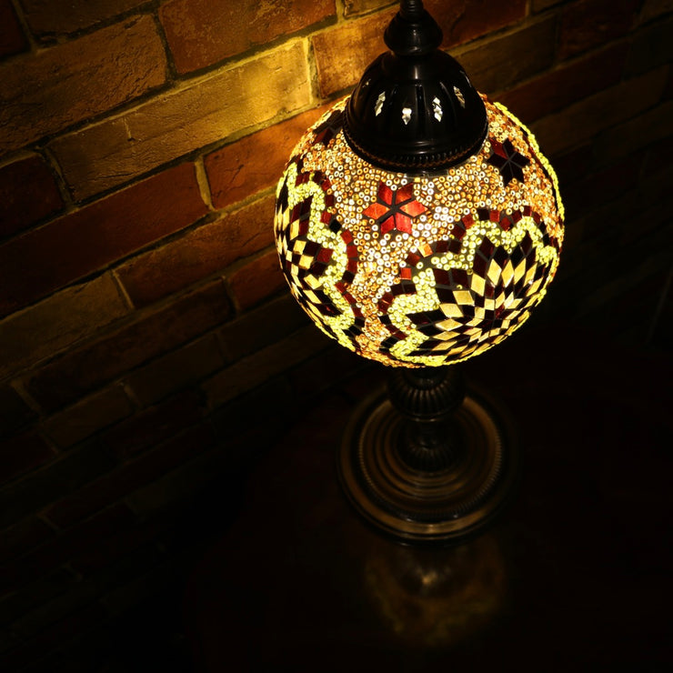 Mosaic Table or Floor Lamp in Amber