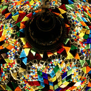 Hanging Mosaic Dome Lamp in MultiColors, Open Bottom