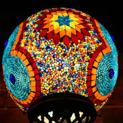 Mosaic Table or Floor Lamp in Red, Orange, Yellow, & Blue