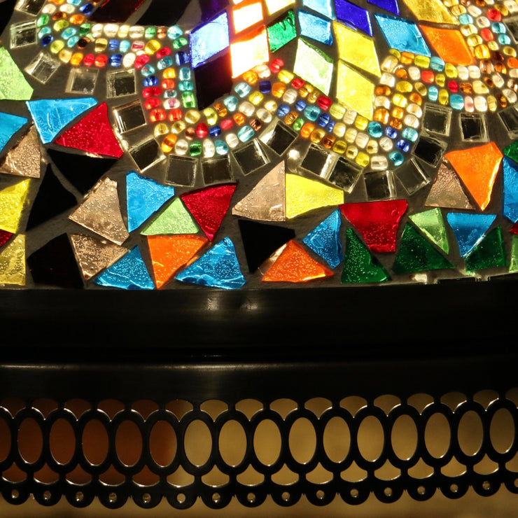 Hanging Mosaic Dome Lamp in MultiColors, Open Bottom