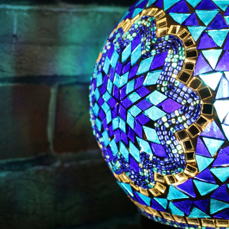 Mosaic Table or Floor Lamp in Blues
