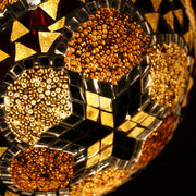Mosaic Table or Floor Lamp in Amber Tones