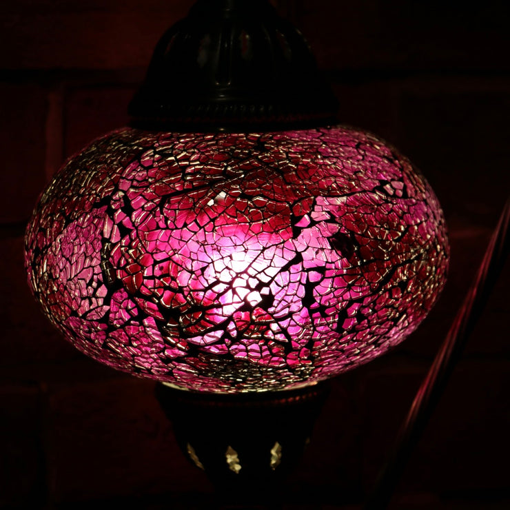 Crackle Glass Table Lamp in Violet, 5 Styles Available