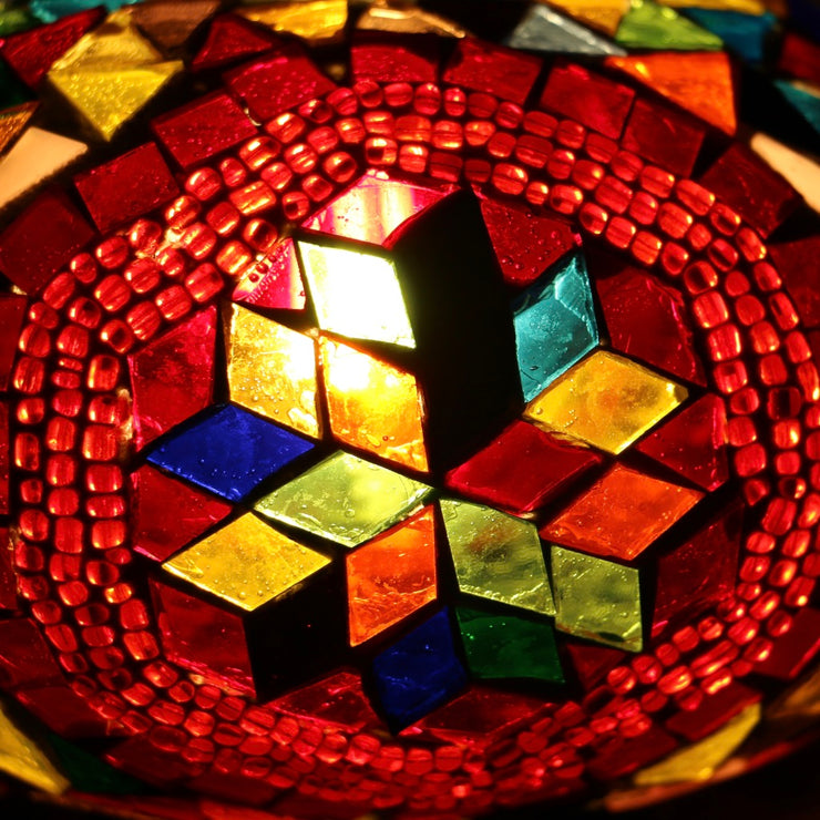 Mosaic Table Lamp in Red and MultiColors, 5 Styles Available