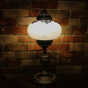 Crackle Glass Table Lamp, Frosted Laser-Cut Detail, 3 Styles Available