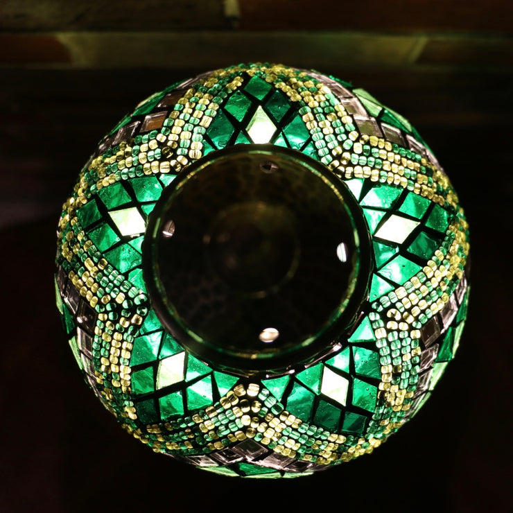 Mosaic Table Lamp in Greens, 5 Styles Available