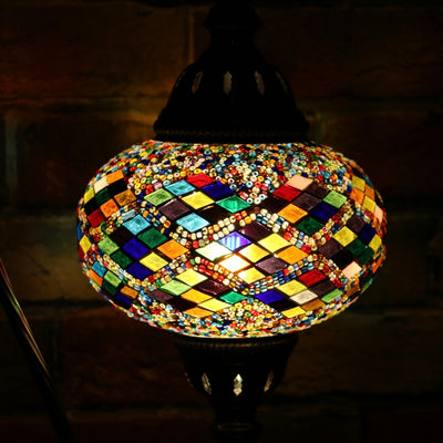 Mosaic Table Lamp in Many Colors, Swan Neck