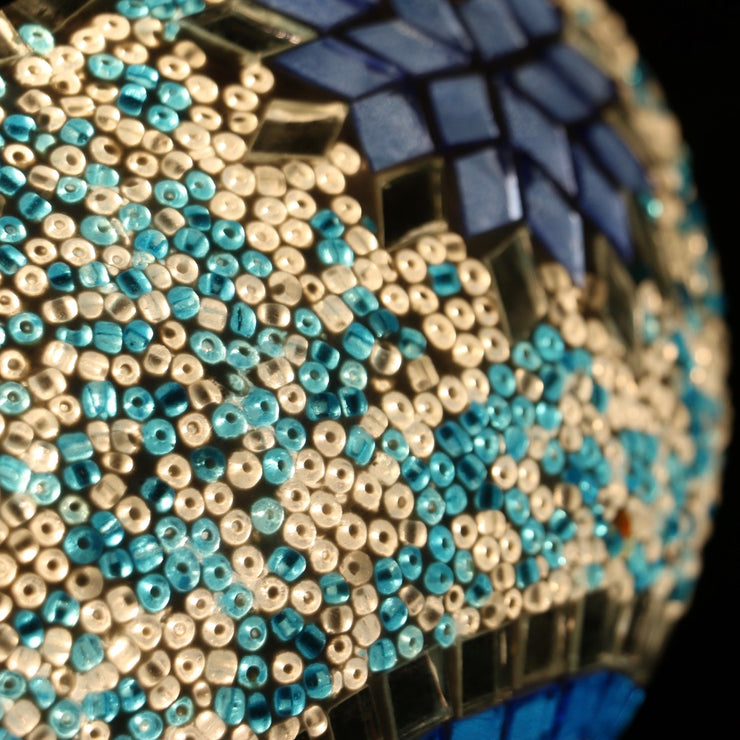 Mosaic Table or Floor Lamp in Light Blues