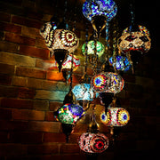 Thirteen Globe Mosaic Chandelier in Multiple Colored Globes - CUSTOM COLORS AVAILABLE