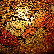 Crackle Glass Table Lamp in Dark Amber, 3 Styles Available, Large