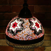 Hanging Mosaic Dome Lamp in Blush Tones, Open Bottom