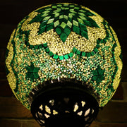 Mosaic Table or Floor Lamp in Hues of Green