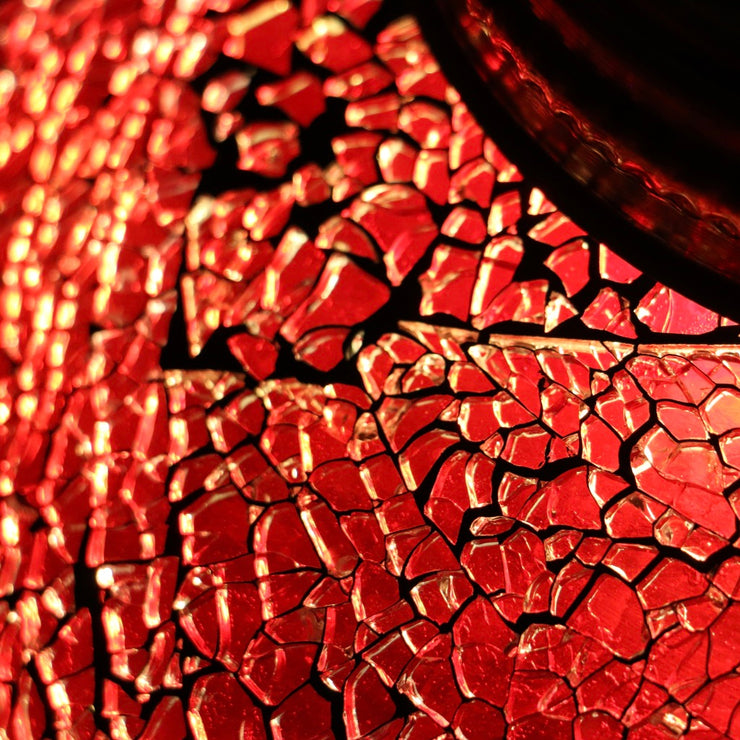 Crackle Glass Table Lamp in Red, 3 Styles Available, Large