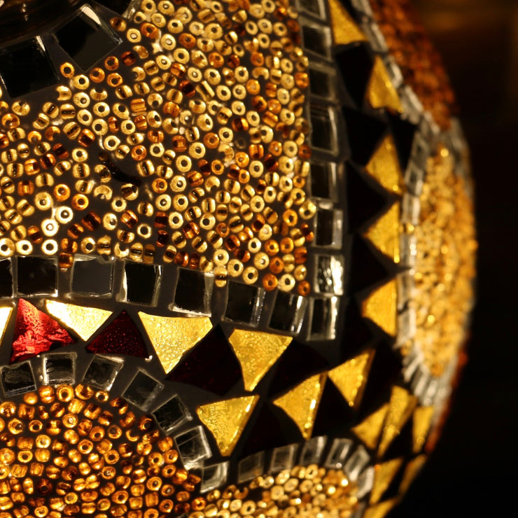 Mosaic Table or Floor Lamp in Amber Tones