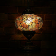 Crackle Glass Table Lamp in Dark Amber, 3 Styles Available, Large