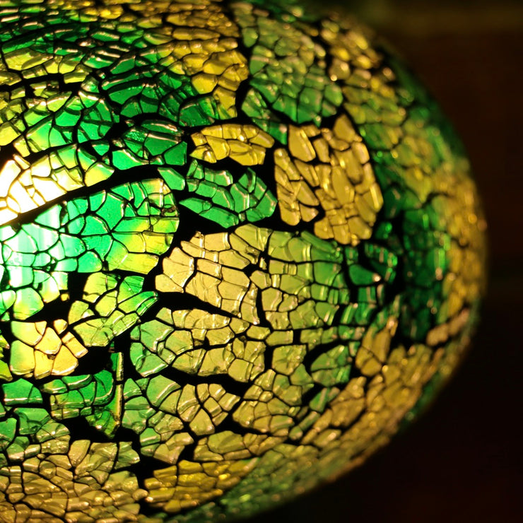Crackle Glass Table Lamp in Green, 5 Styles Available