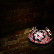 Hanging Mosaic Dome Lamp in Blush Tones, Open Bottom