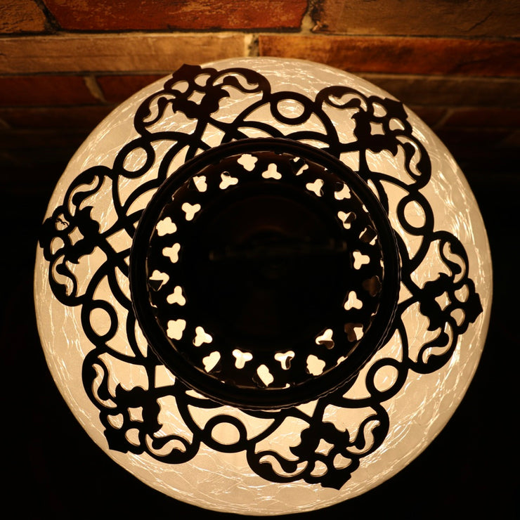Crackle Glass Table Lamp, Frosted Laser-Cut Detail, 3 Styles Available