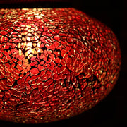 Crackle Glass Table Lamp in Red, 3 Styles Available, Large