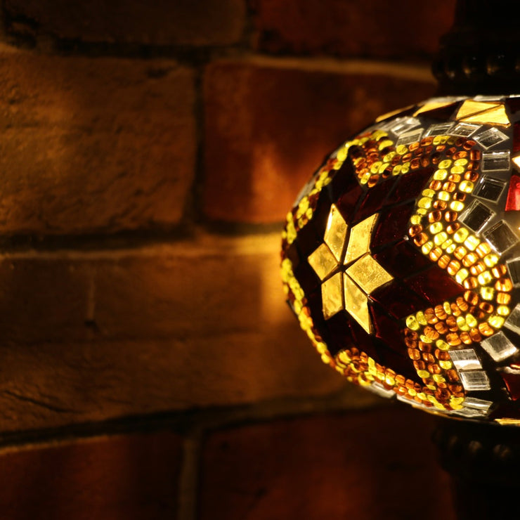 Mosaic Table Lamp in Amber, 5 Styles Available