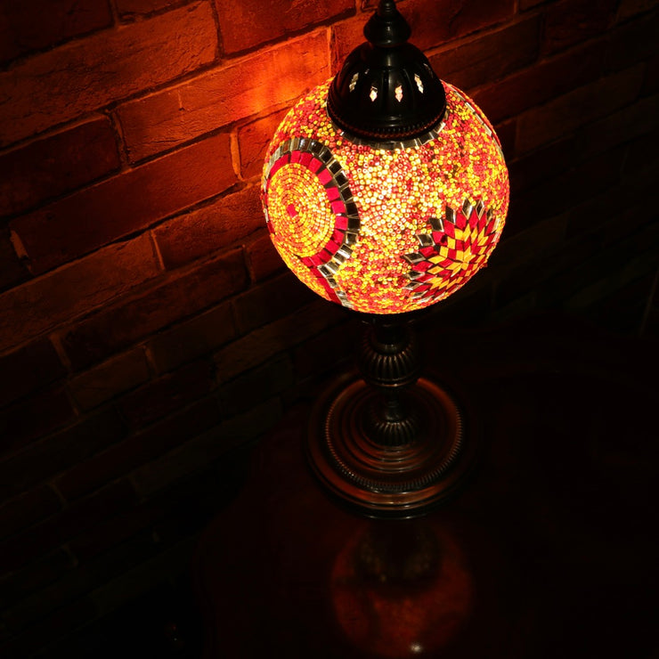 Mosaic Table or Floor Lamp in Red & Orange