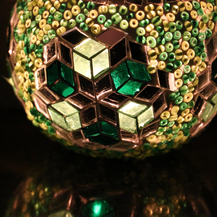 Mosaic Candleholder in Greens