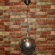 Hand-Punctured Nickel-Plated Brass Hanging Lamp