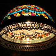 Hanging Mosaic Dome Lamp in Aqua & MultiColors, Open Bottom