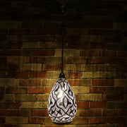 Hand-Punctured Nickel-Plated Brass Hanging Lamp
