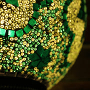 Mosaic Table or Floor Lamp in Hues of Green