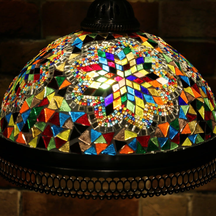 Hanging Mosaic Dome Lamp in MultiColors, Open Bottom