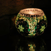 Mosaic Candleholder in Greens