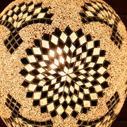 Hanging Mosaic "Egg" Lamp in White