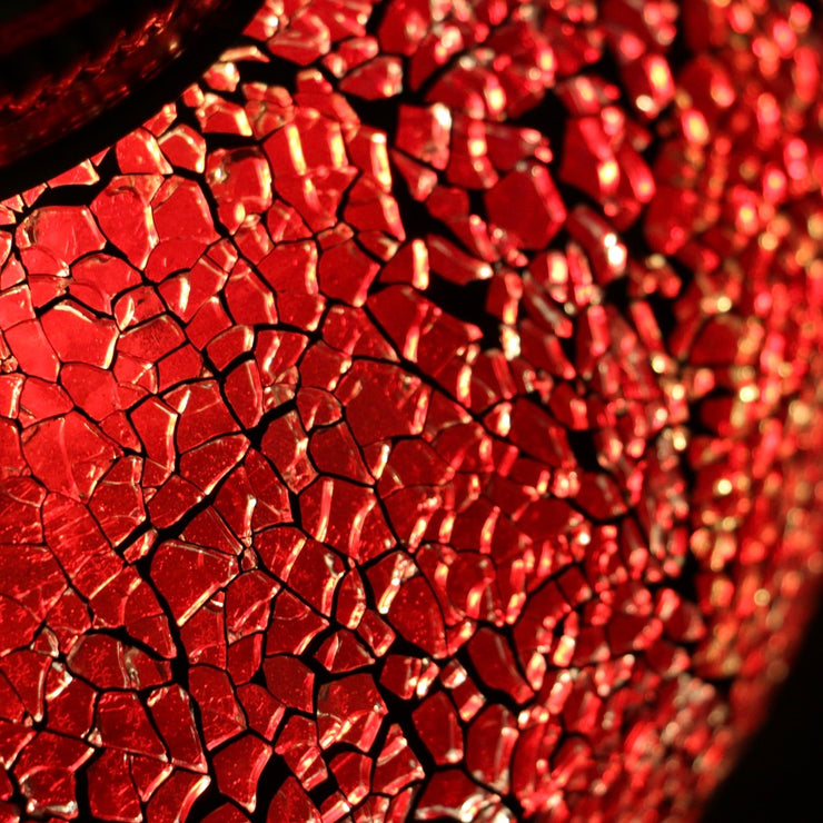 Crackle Glass Table Lamp in Red, 3 Styles Available, Large