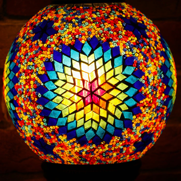 Mosaic Table or Floor Lamp in Primary Colors