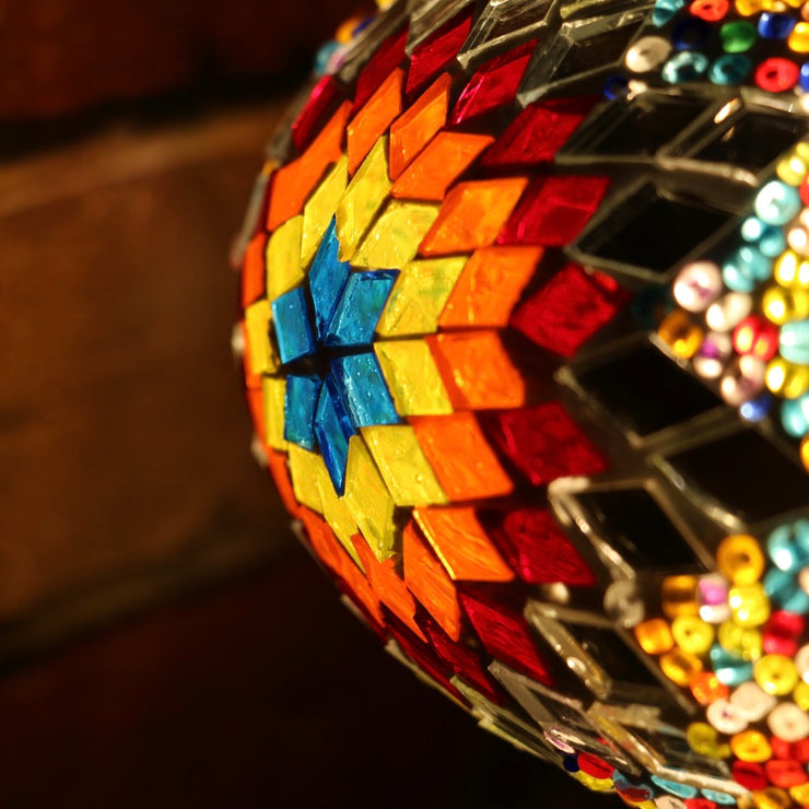 Mosaic Table Lamp in Primary Colors, 5 Styles Available