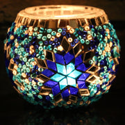 Mosaic Candleholder in Blues