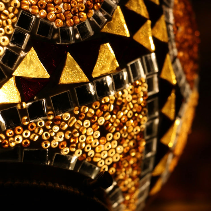 Mosaic Table or Floor Lamp in Amber Tones