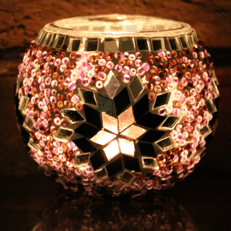 Mosaic Candleholder in Purple