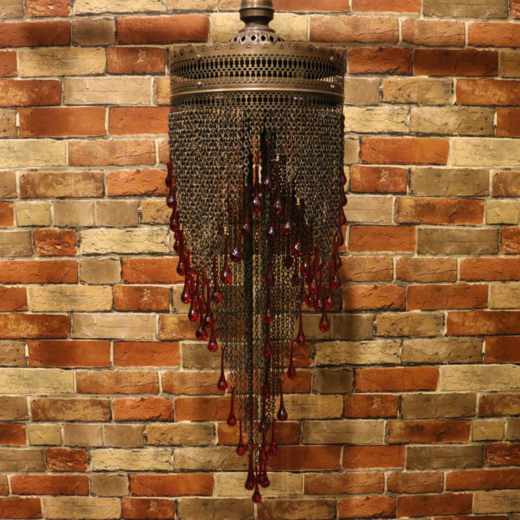 Blown Glass Red Droplet & Chain Chandelier