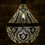 Hand-Punctured Nickel-Plated Brass Hanging Lamp