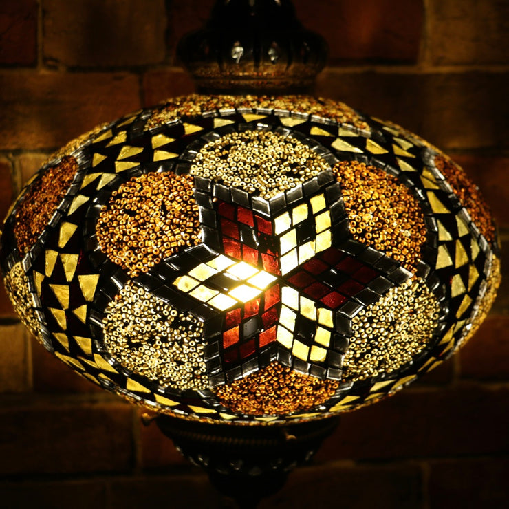 Mosaic Table or Floor Lamp in Amber