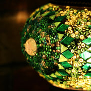 Mosaic Table Lamp in Green, Swan Neck