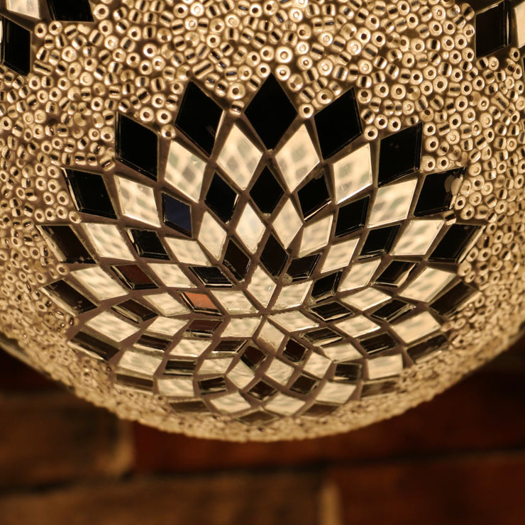 Hanging Mosaic "Egg" Lamp in White