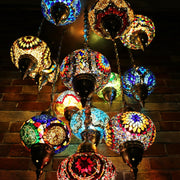 Thirteen Globe Mosaic Chandelier in Multiple Colored Globes - CUSTOM COLORS AVAILABLE