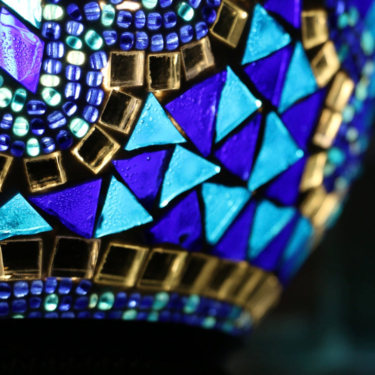 Mosaic Table or Floor Lamp in Blues