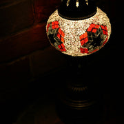 Mosaic Table Lamp in Pale Pink, Red, & Violet