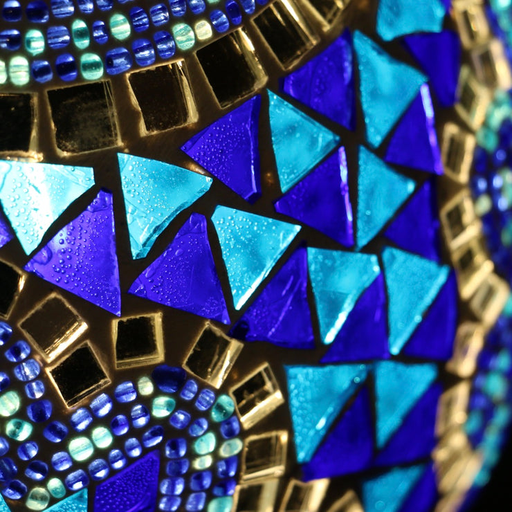 Mosaic Table or Floor Lamp in Blues