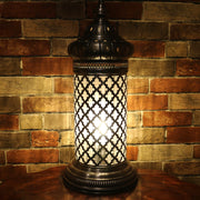 Table or Floor Lamp in Brushed Nickel & Glass