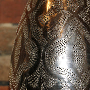 Hand-Punctured Nickel-Plated Brass Hanging Lamp